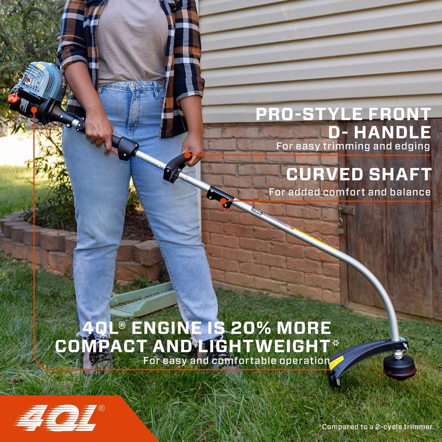 4QL® 31cc 4-Cycle 18" Gas String Trimmer, Attachment Capable | String Trimmers | SENIX Tools