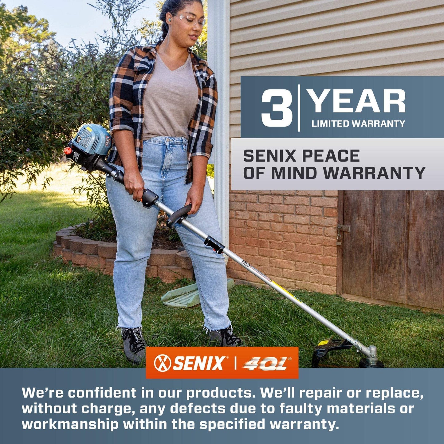 4QL® 31cc 4-Cycle 18" Gas String Trimmer, Attachment Capable | String Trimmers | SENIX Tools