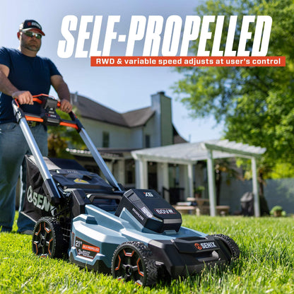 X6 60V Max* 21" Self-Propelled Cordless Lawn Mower, Brushless (8.0 Ah  | Lawn Mowers | SENIX Tools
