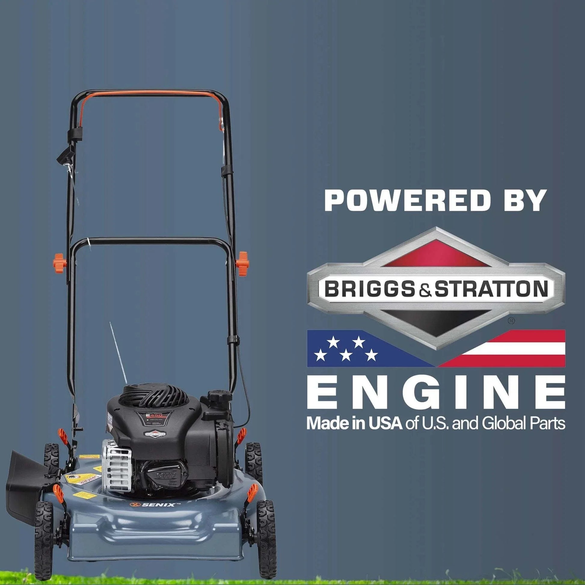 SENIX 20" 125cc 4-Cycle Briggs & Stratton Engine Gas Push Lawn Mower w | Lawn Mowers | SENIX Tools