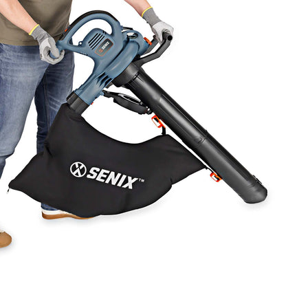 12 Amp Corded Electric 3-in-1 Leaf Blower, Vacuum, and MulcherLeaf BlowersSENIX Tools