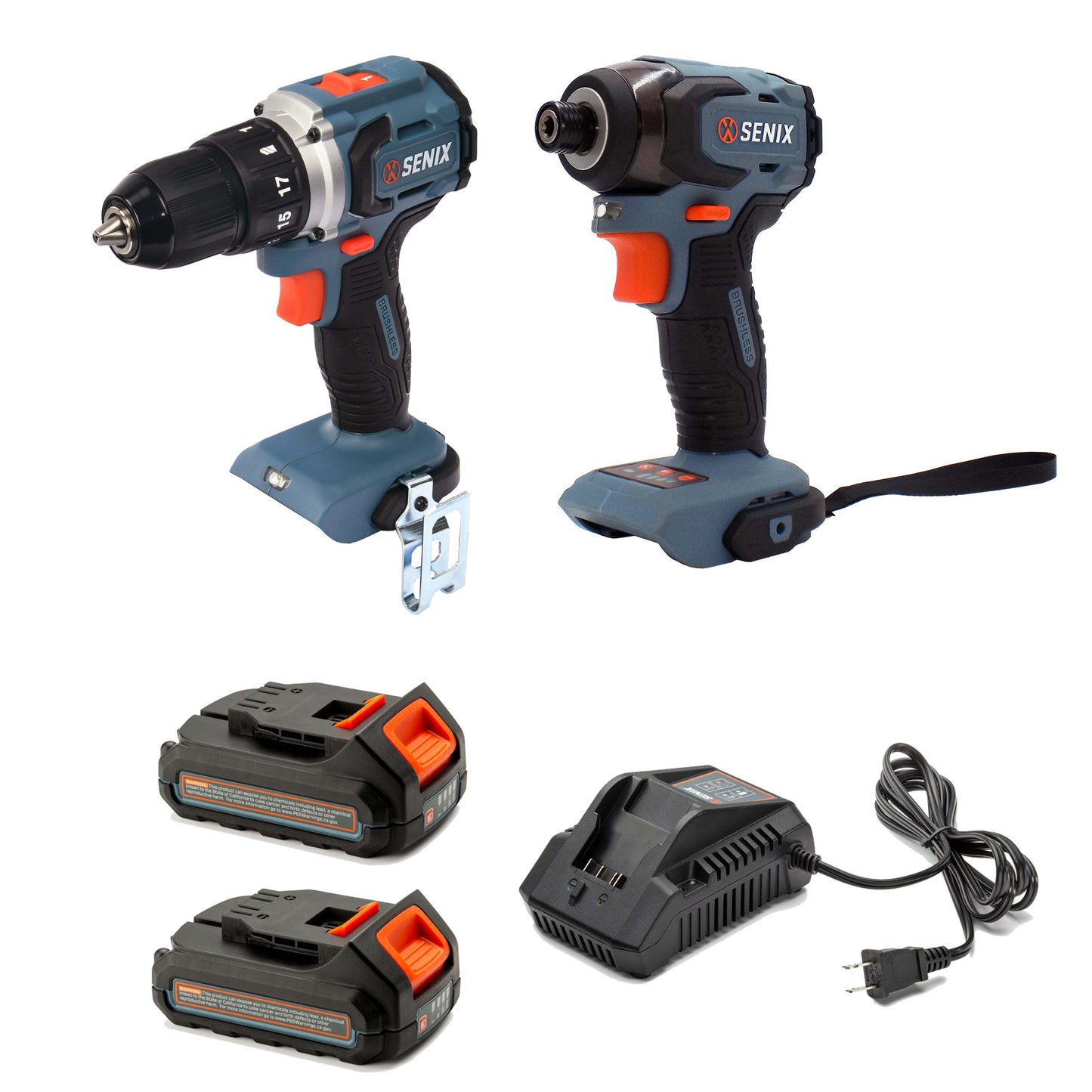 X2 20V Max* 2-Tool Cordless Combo Kit with 1/2" Cordless Drill Driver  | Power Tools | X2 20V Max* | SENIX Tools
