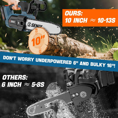 X2 20V Max* 10" Cordless Chainsaw, Brushless (2.5 Ah Battery & Charger | Chainsaws | X2 20V Max 10" Cordless Chainsaw | SENIX Tools
